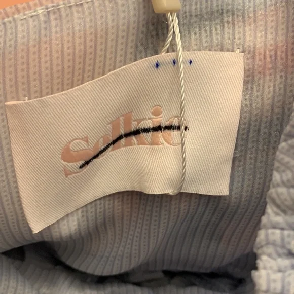 SELKIE Puff dress new with tags baby blue pinstripe free people xs - Picture 10 of 10